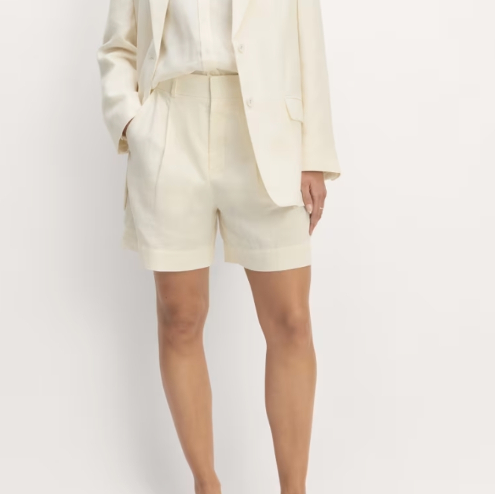 Everlane The Linen Way-High® Drape Short in Size Zero Color Bone NWT